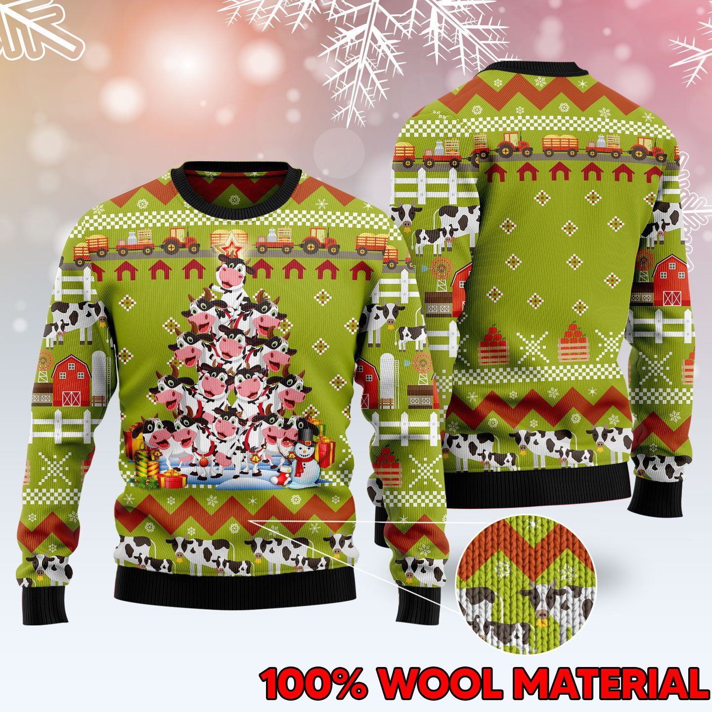 Cow Pine Tree Ugly Christmas Sweater – Best Christmas Gifts 2023