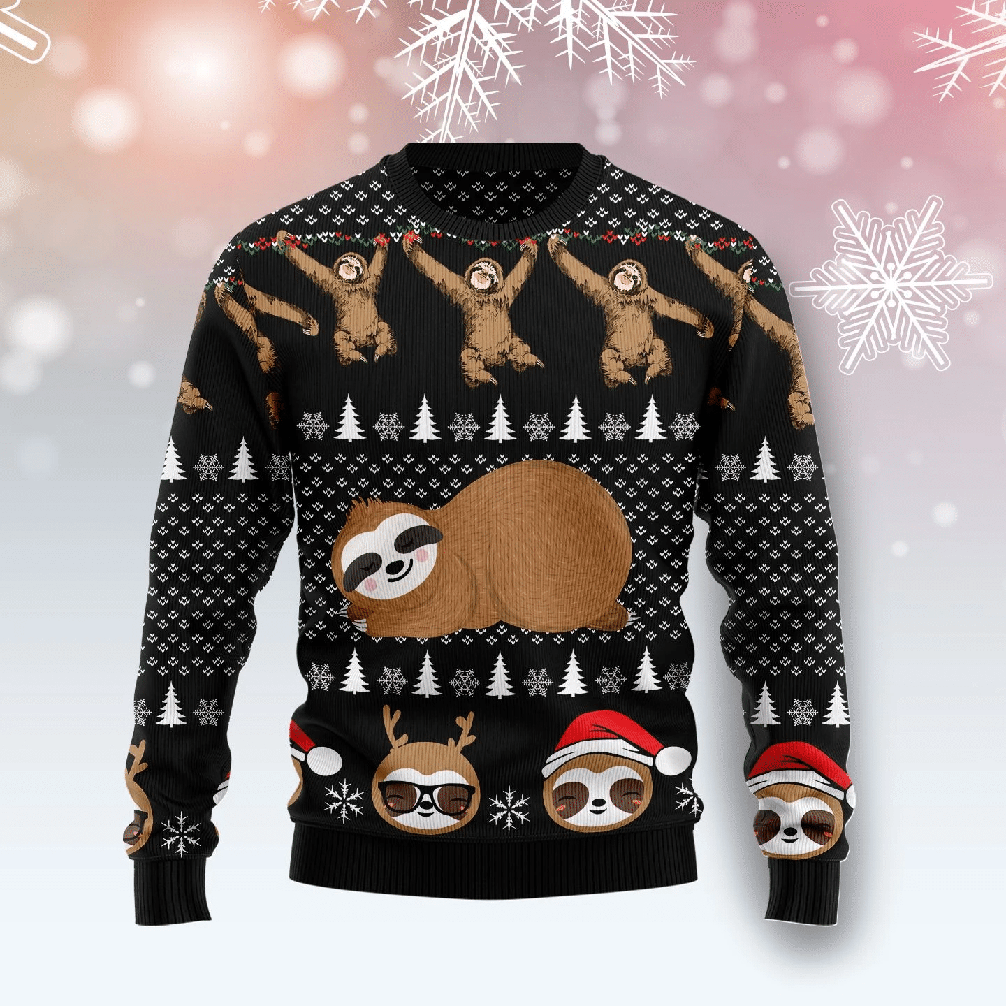 Crazy Sloth Christmas Ugly Christmas Sweater- Best Christmas Gifts 2023