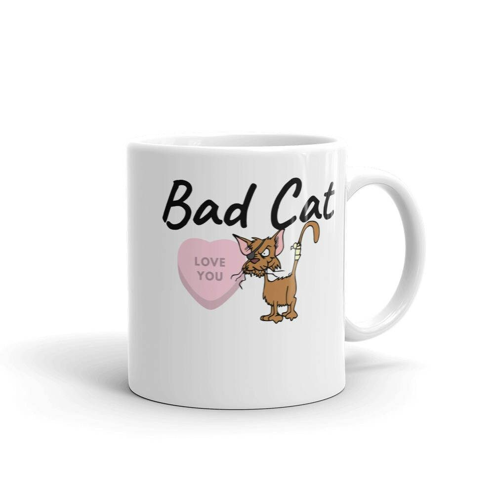 Cute Bad Cat Love You Valentine Mug