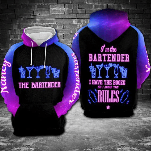 Cute Bartender Shirts Bartender Make The Rules 3D Hoodie