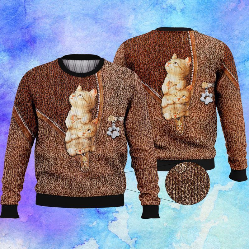 Cute Brown Cats Ugly Christmas Sweater- Best Christmas Gifts 2023