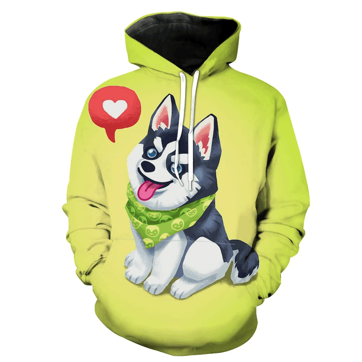 Cute Husky Unisex 3D Hoodie