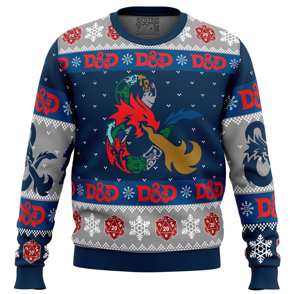 D-20 Dungeons & Dragons Ugly Christmas Sweater- Best Christmas Gifts 2023