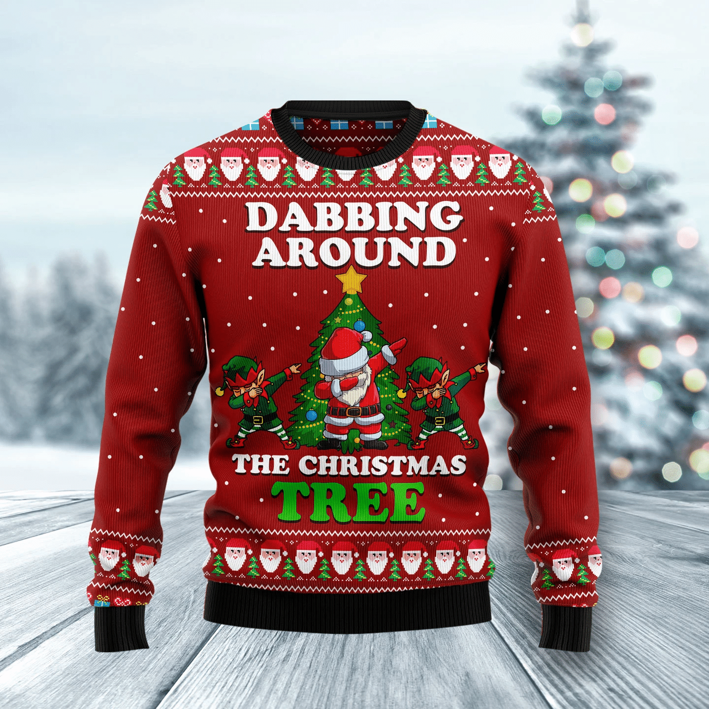 Dabbing Around The Christmas Tree Ugly Christmas Sweater- Best Christmas Gifts 2023