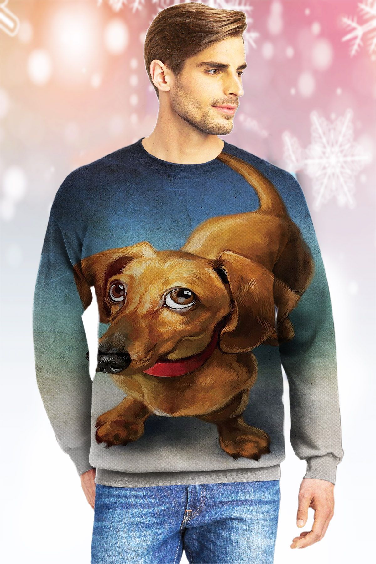 Dachshund KVH Ugly Christmas Sweater|Crewneck Sweatshirts For Men & Women|Merry Christmas- Best Christmas Gifts 2023