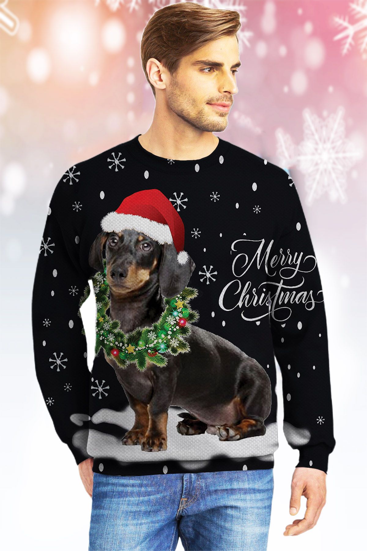 Dachsund Wreath KVH Ugly Christmas Sweater- Best Christmas Gifts 2023