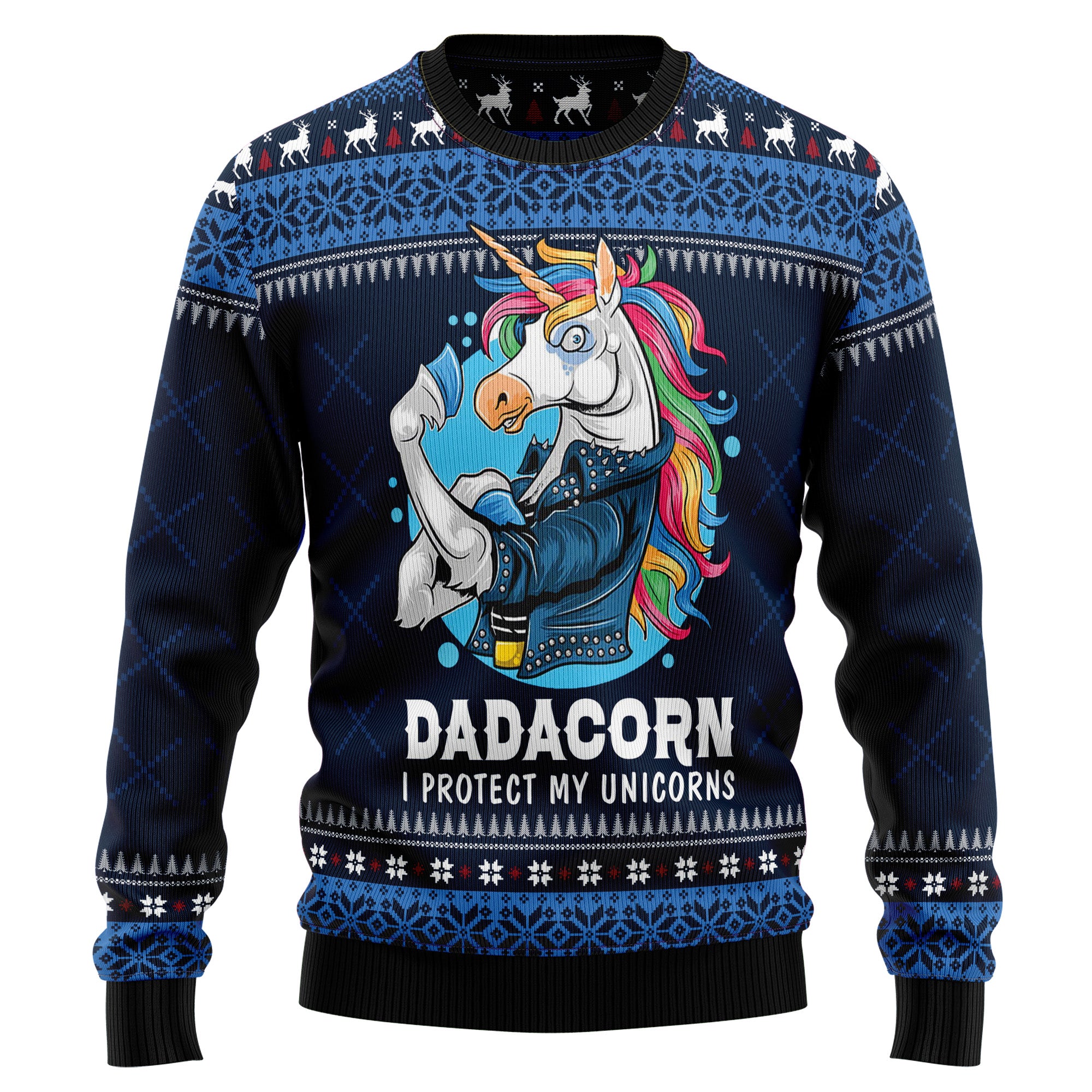 Dadacorn Protector Of My Unicorns HZ102611 Ugly Christmas Sweater- Best Christmas Gifts 2023