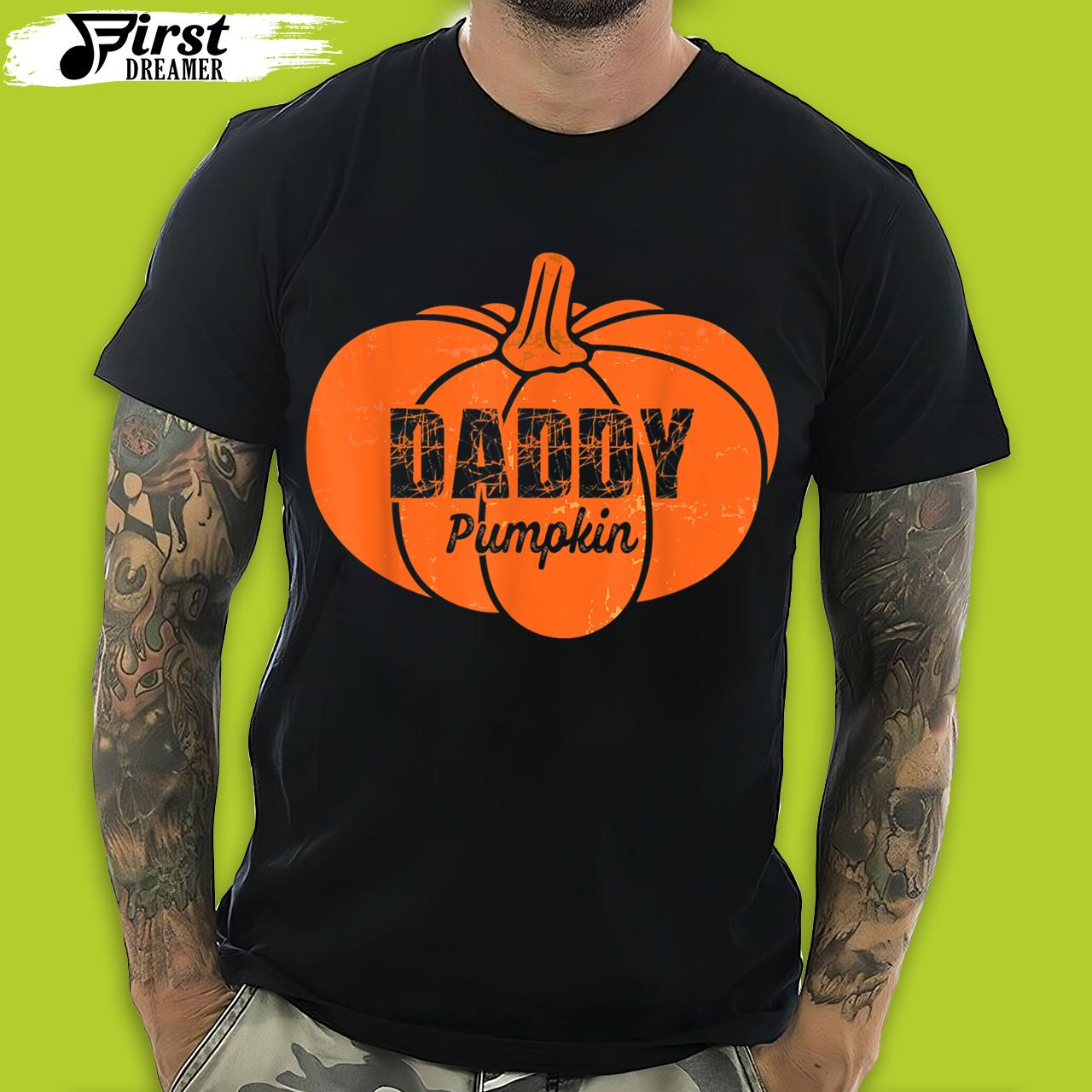 Daddy Pumpkin Matching Family Halloween Thanksgiving Funny Thanksgiving T-Shirt