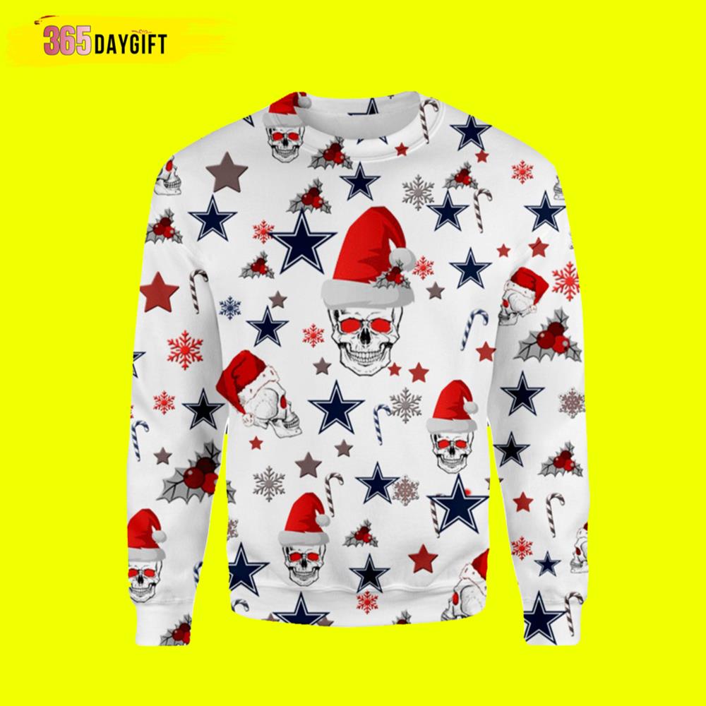 Dallas Cowboys Ugly Christmas Sweater Dallas Cowboys Skull Christmas Ugly Sweater- Best Christmas Gifts 2023