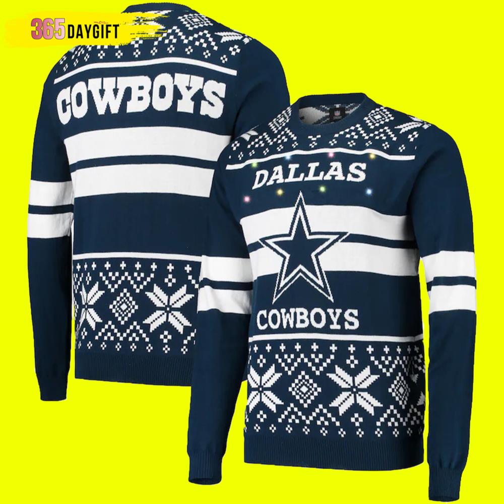 Dallas Cowboys Ugly Christmas Sweater Light Up Ugly Sweater- Best Christmas Gifts 2023