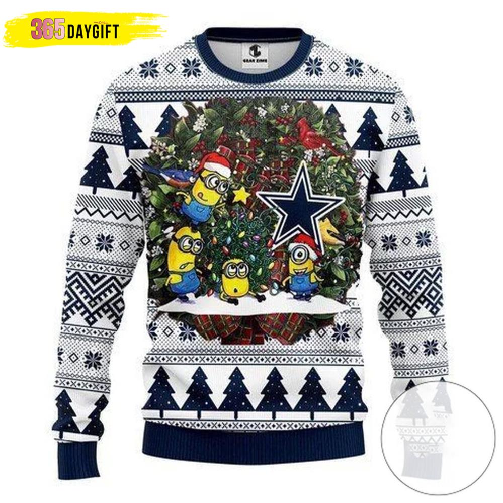 Dallas Cowboys Ugly Christmas Sweater NFL Dallas Cowboys Minion Ugly Christmas Sweater- Best Christmas Gifts 2023