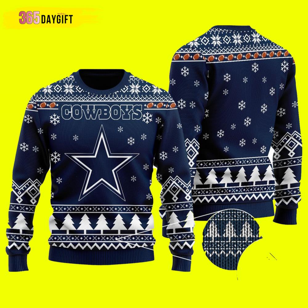 Dallas Cowboys Ugly Christmas Sweater NFL Logo- Best Christmas Gifts 2023