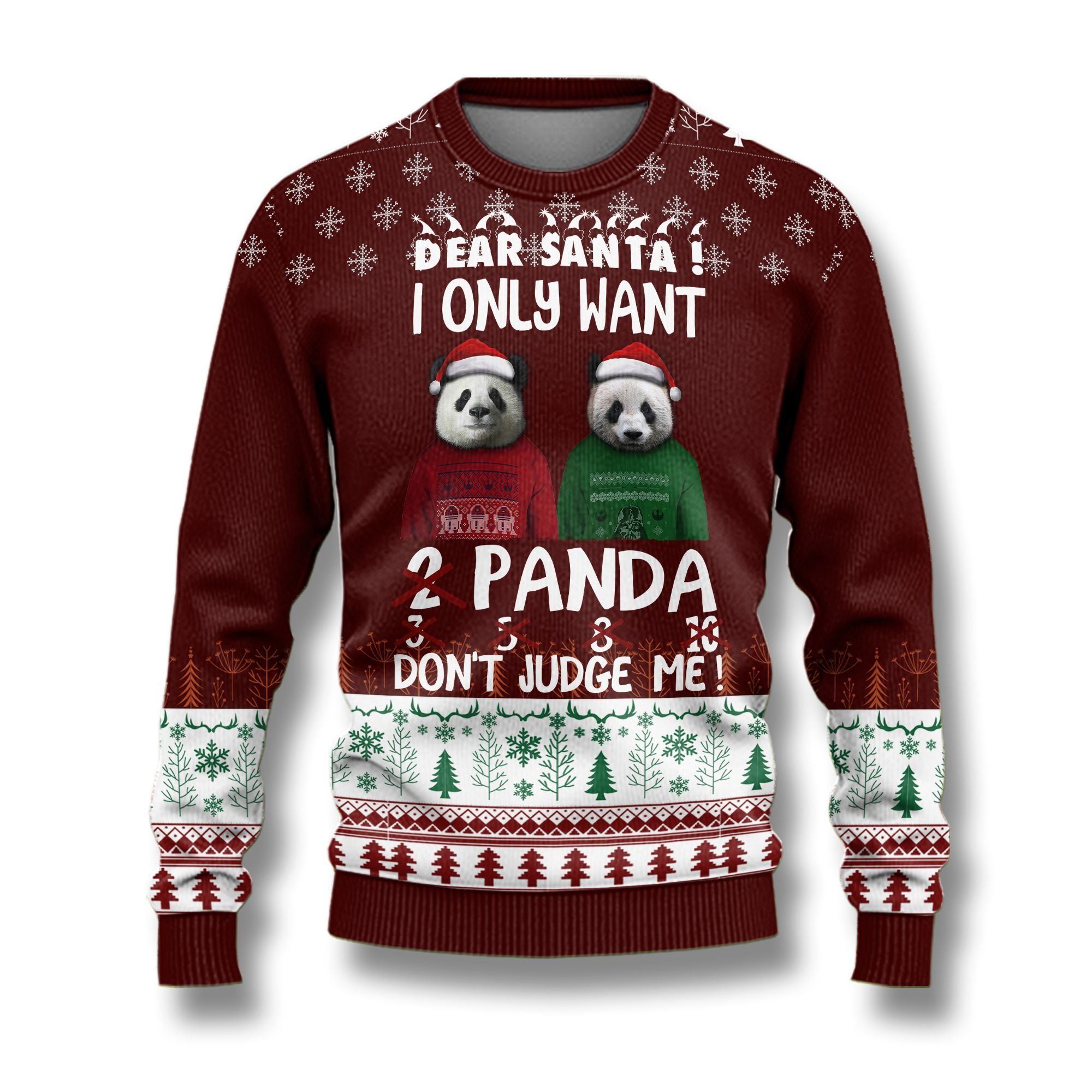 Dear Santa I Only Want Panda Ugly Christmas Sweater- Best Christmas Gifts 2023