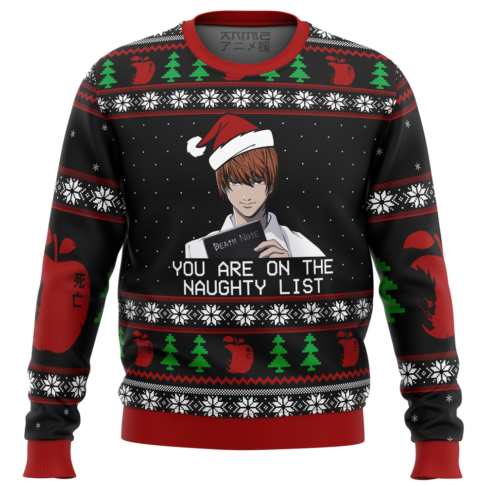 Death Note Naughty List Ugly Christmas Sweater- Best Christmas Gifts 2023