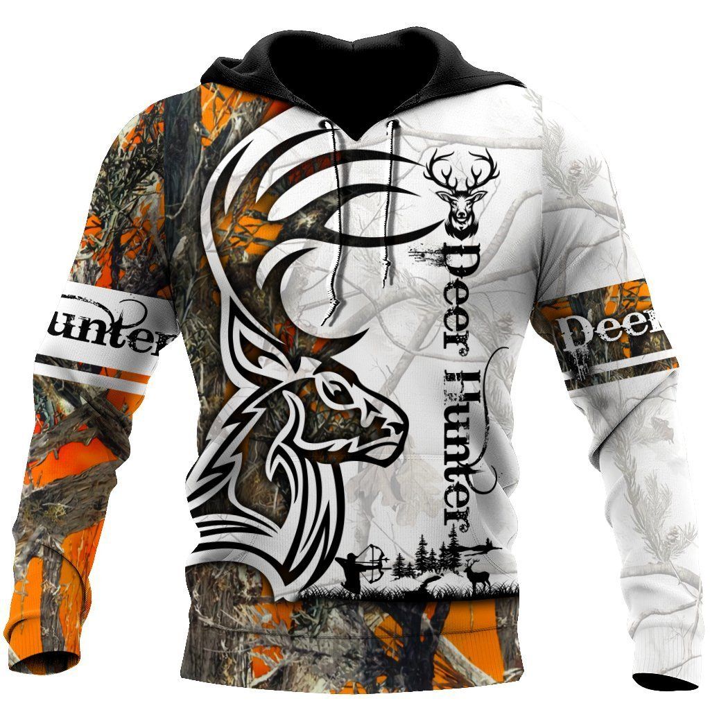 Deer Hunting Tattoo Camo 3D Hoodie