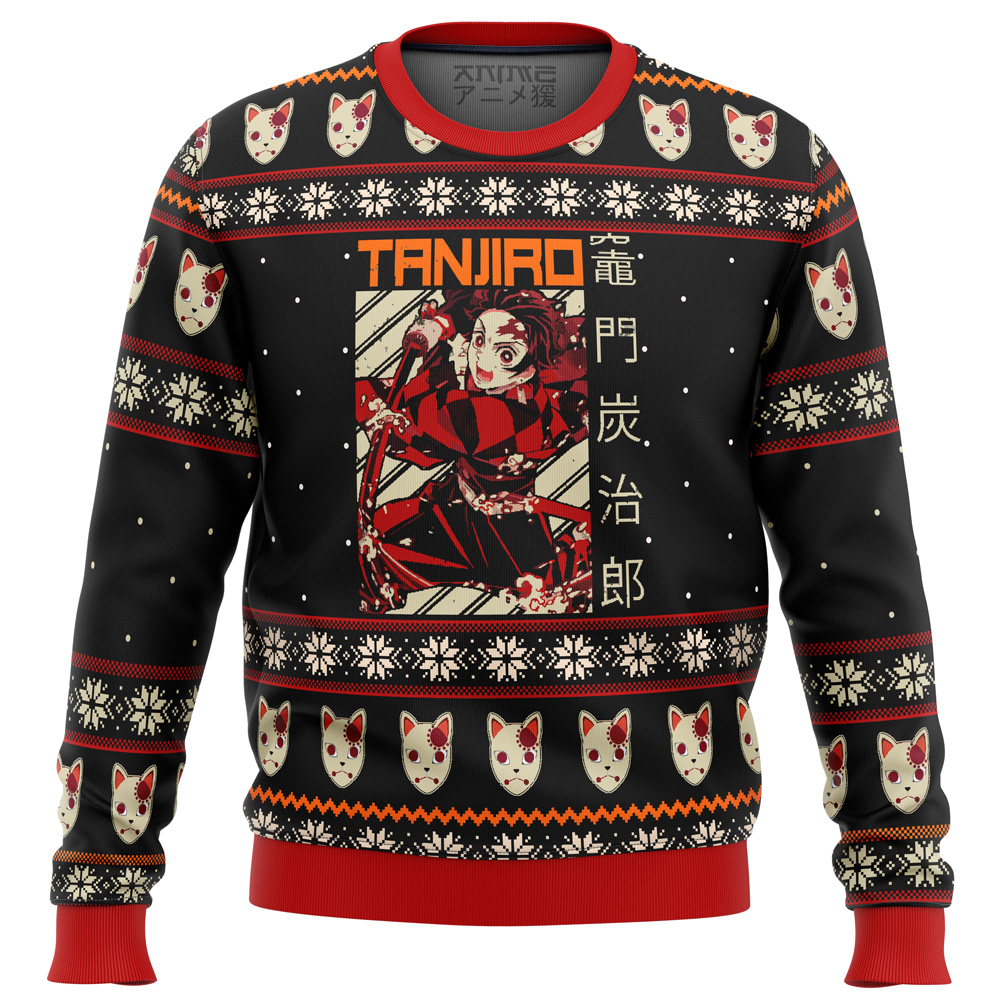 Demon Slayer Tanjiro Ugly Christmas Sweater- Best Christmas Gifts 2023