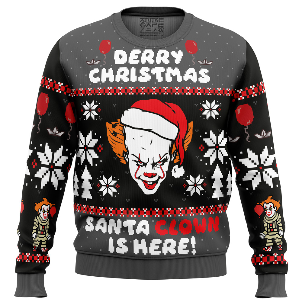 Derry Christmas Pennywise the Clown Ugly Christmas Sweater- Best Christmas Gifts 2023