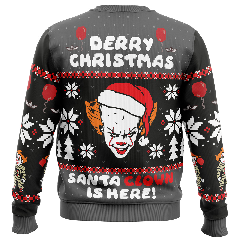 Derry Christmas Pennywise the Clown Ugly Christmas Sweater- Best Christmas Gifts 2023