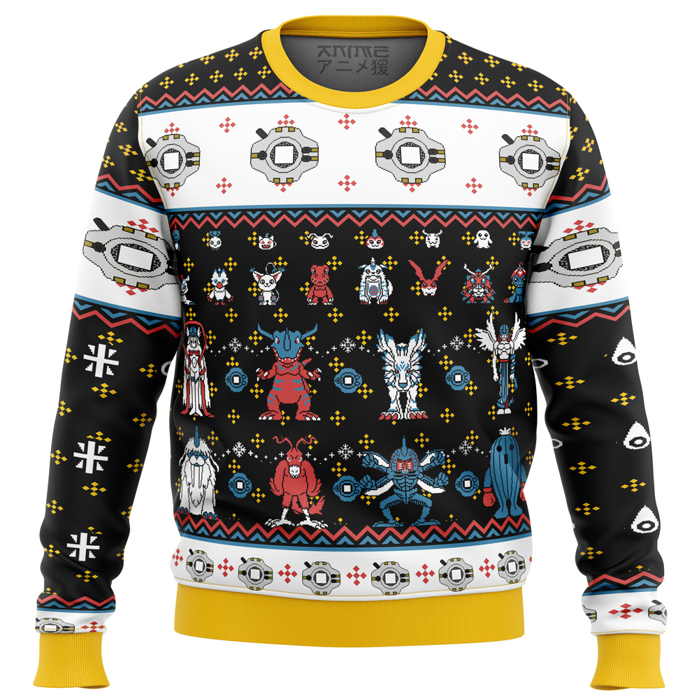 Digimon Sprites Ugly Christmas Sweater- Best Christmas Gifts 2023