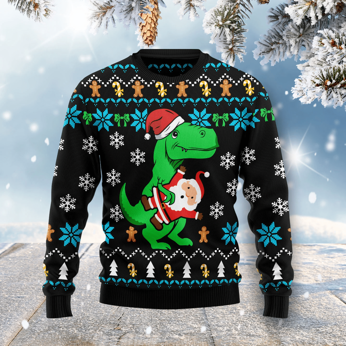 Dinosaur Christmas Ugly Christmas Sweater- Best Christmas Gifts 2023