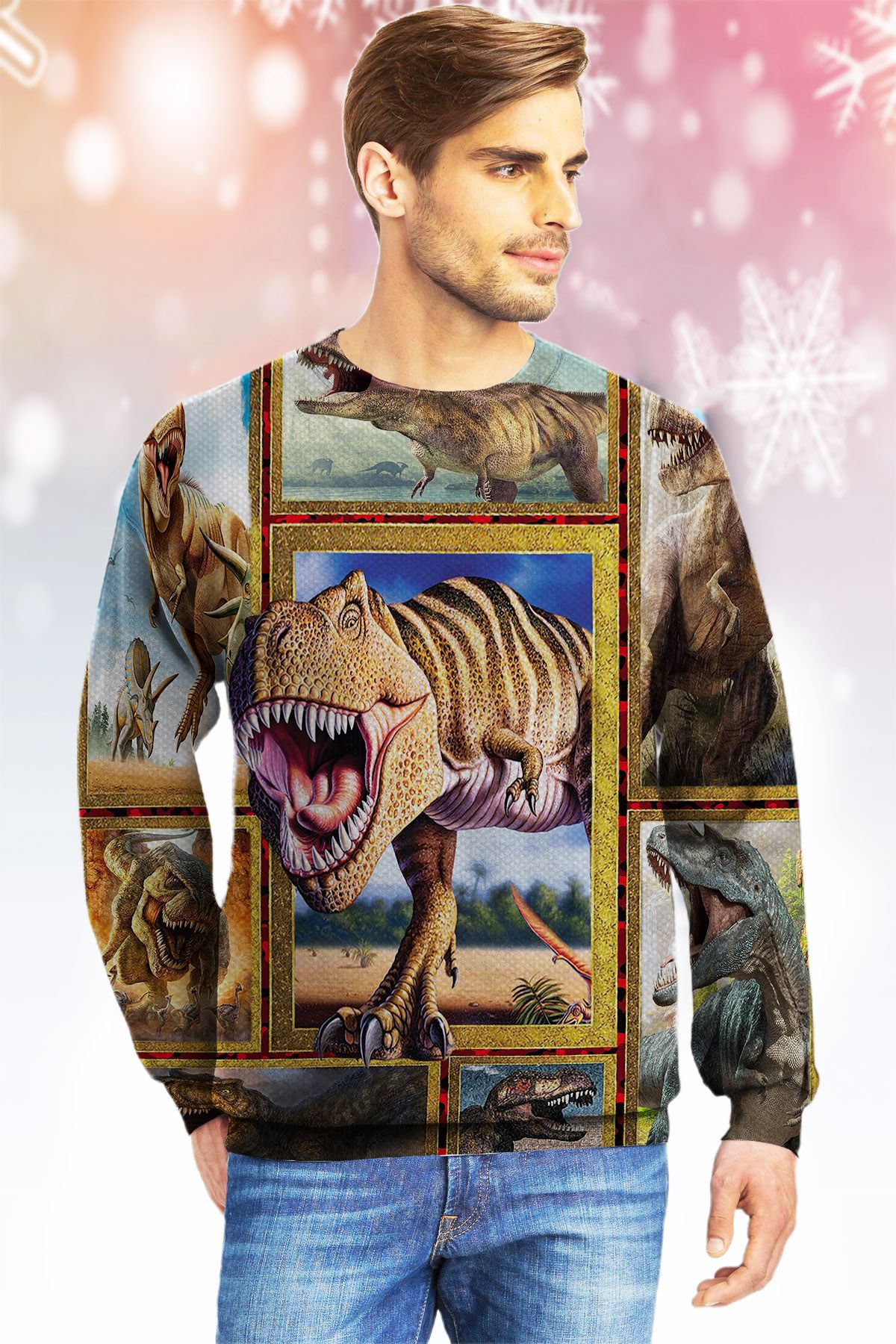 Dinosaur KVH Ugly Christmas Sweater- Best Christmas Gifts 2023