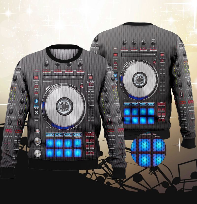 Dj Music Studio Grey Ugly Christmas Sweater- Best Christmas Gifts 2023