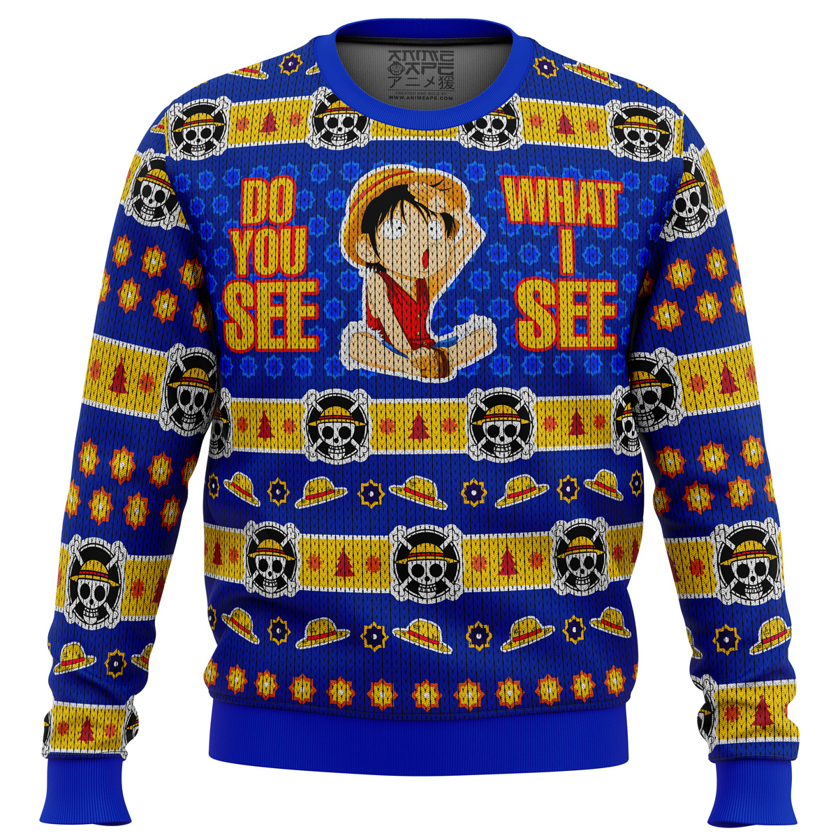 Do You See What I See Monkey D Luffy One Piece Ugly Christmas Sweater- Best Christmas Gifts 2023