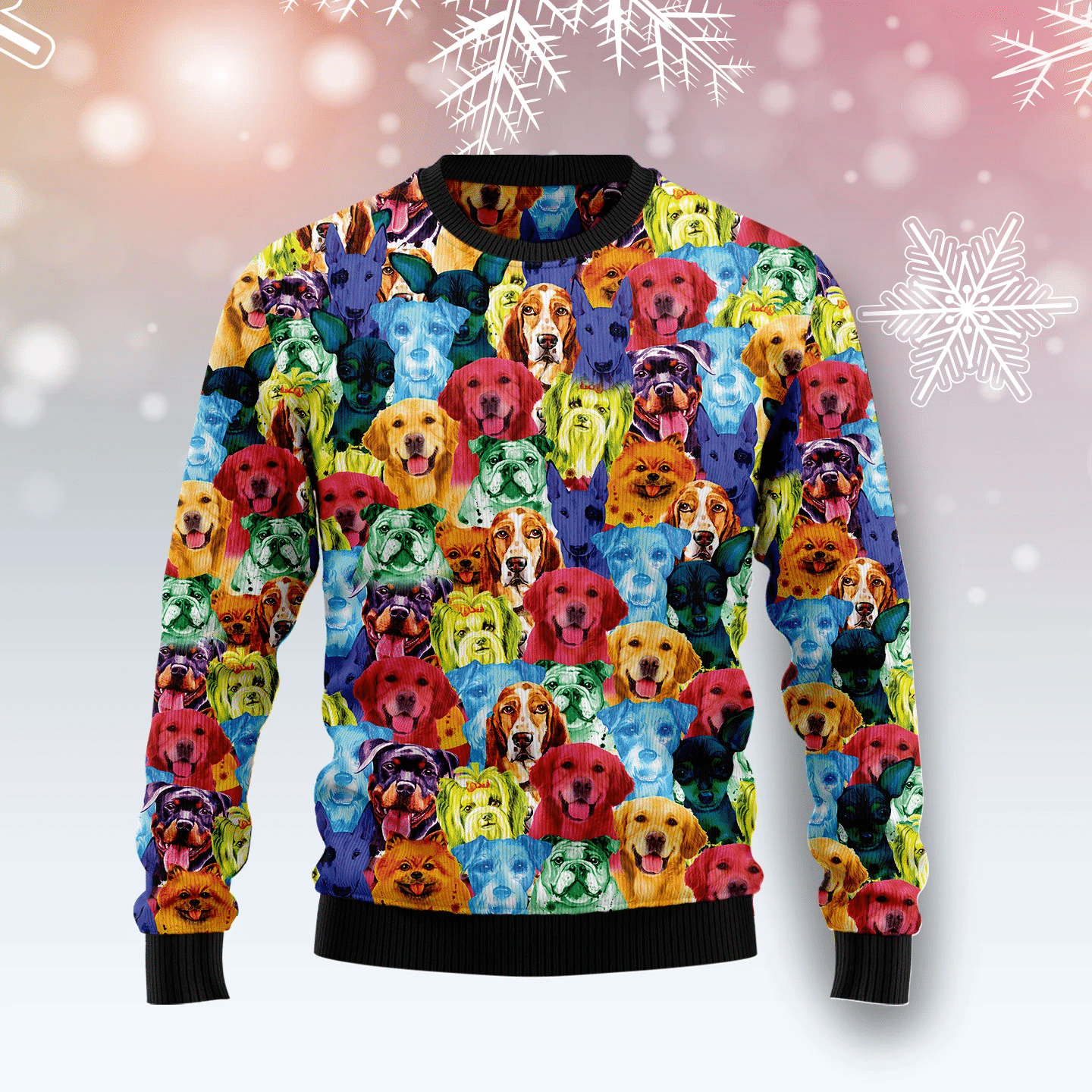 Dog Colorful Christmas Ugly Christmas Sweater- Best Christmas Gifts 2023