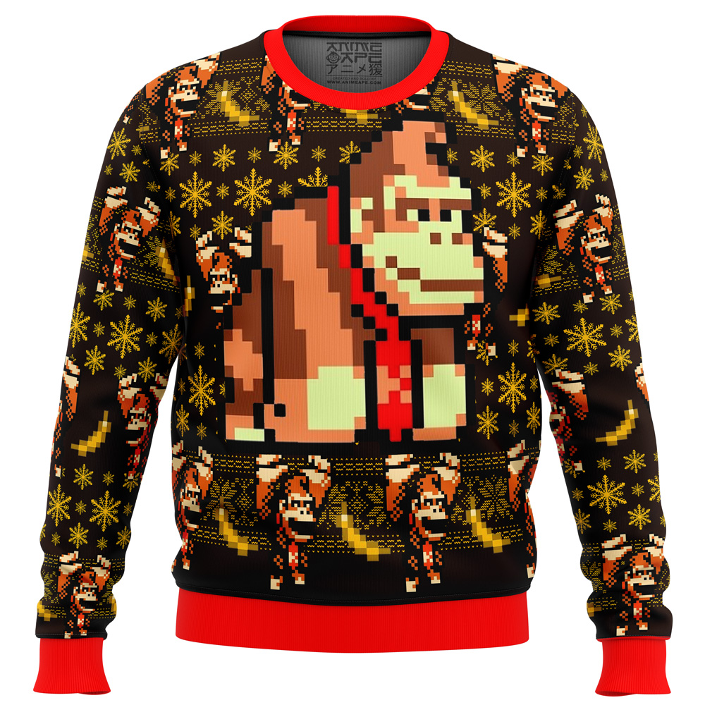 Donkey Kong Sprite Ugly Christmas Sweater- Best Christmas Gifts 2023