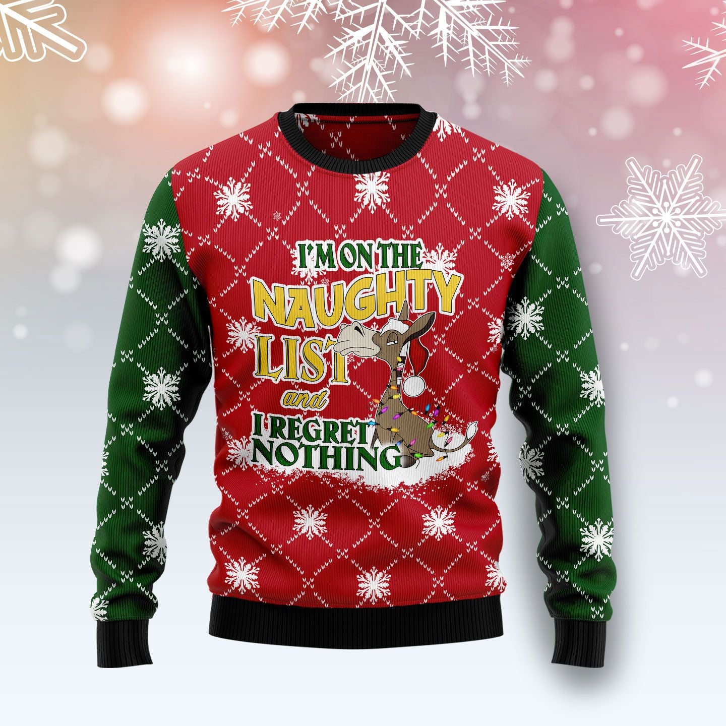 Donkey Naughty List T249 Ugly Christmas Sweater- Best Christmas Gifts 2023