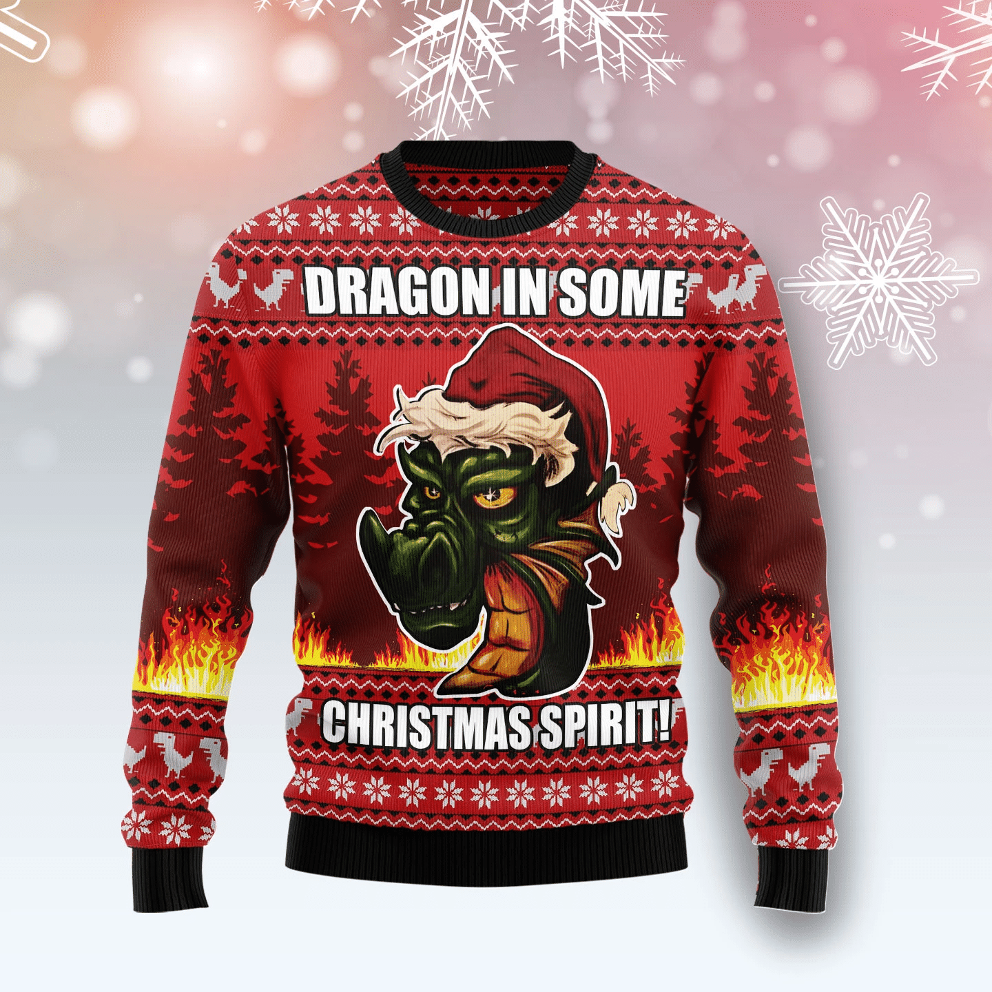 Dragon In Some Christmas Spirit Christmas Ugly Christmas Sweater- Best Christmas Gifts 2023