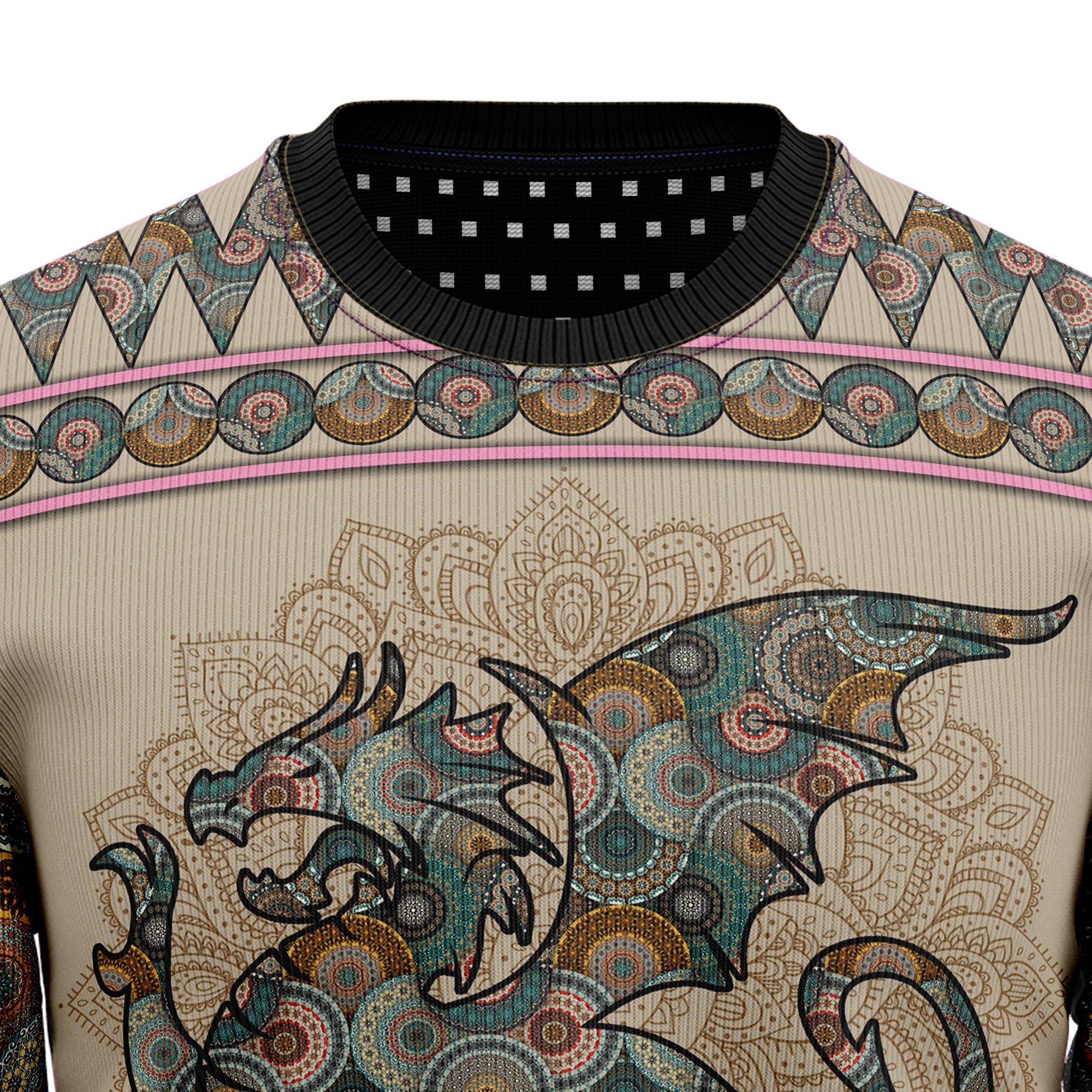 Dragon Mandala T210 Ugly Christmas Sweater- Best Christmas Gifts 2023