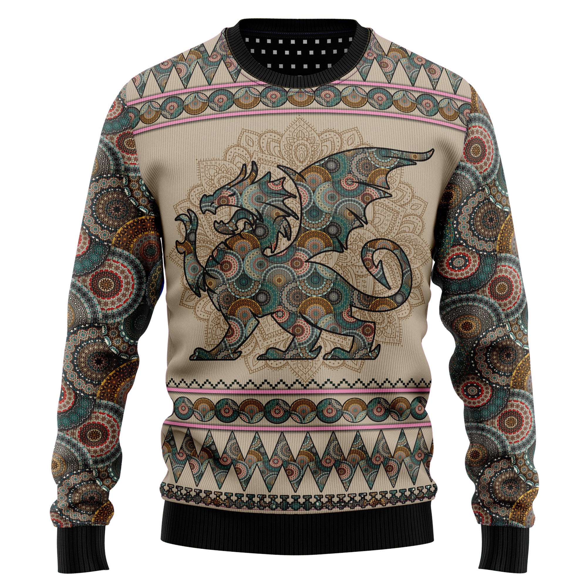 Dragon Mandala T210 Ugly Christmas Sweater- Best Christmas Gifts 2023