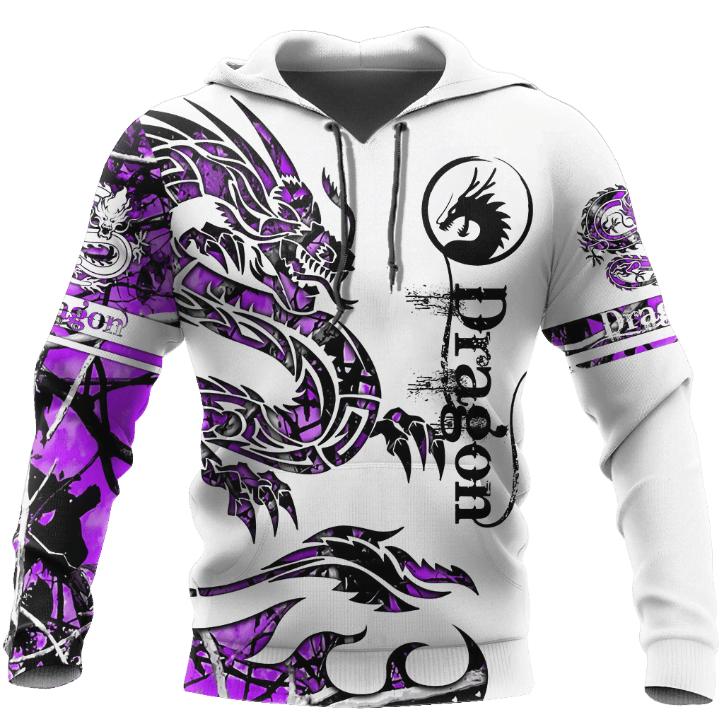 Dragon Tatoo White And Purple Cool