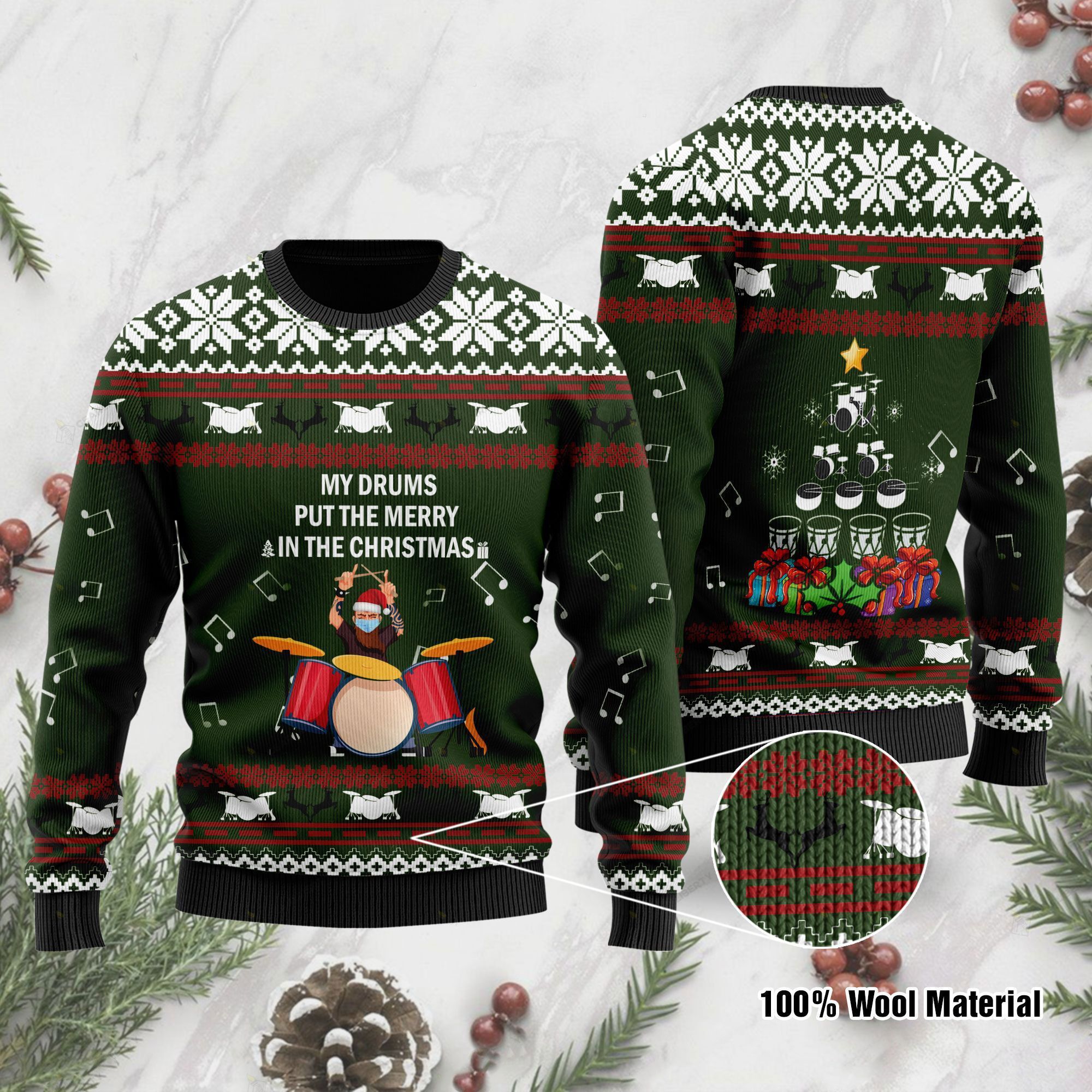 Drummer Ugly Sweatshirt For Drum Lovers On Christmas Time Ugly Christmas Sweater- Best Christmas Gifts 2023