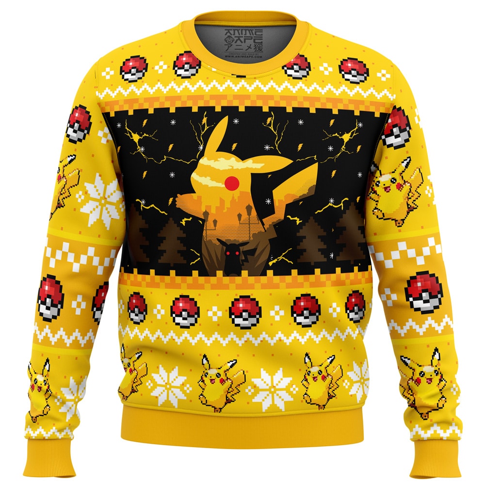 Electric Monster Pokemon Ugly Christmas Sweater- Best Christmas Gifts 2023