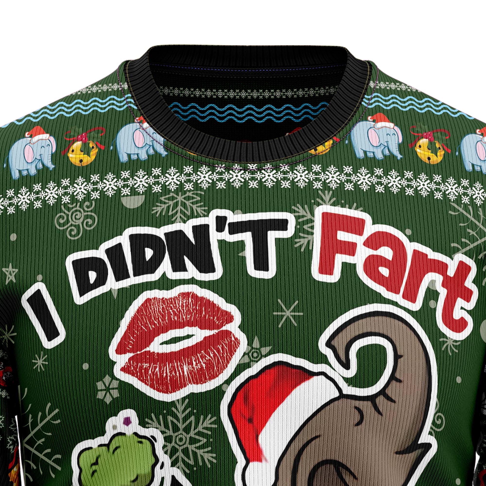 Elephant I Didn’t Fart My Butt Blew You A Kiss HT102714 Ugly Christmas Sweater- Best Christmas Gifts 2023
