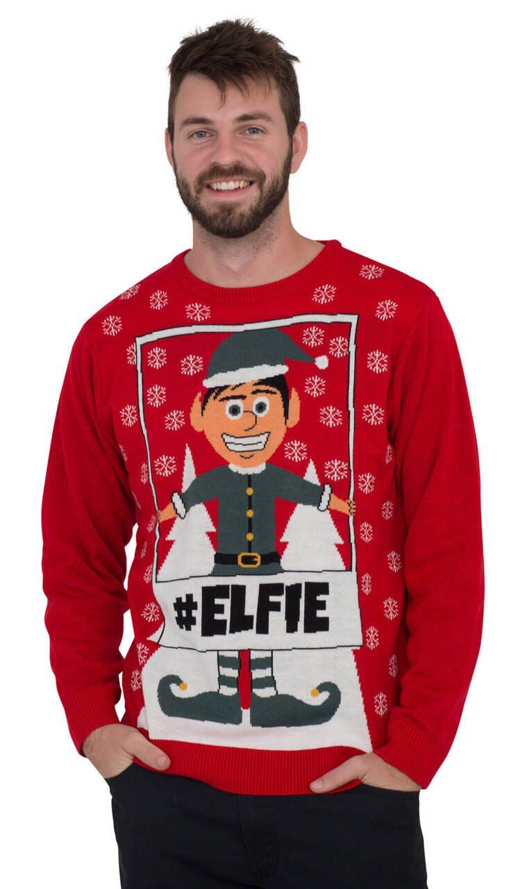 Elfie Hashtag Elf With Snowflakes Ugly Christmas Sweater – Best Christmas Gifts 2023