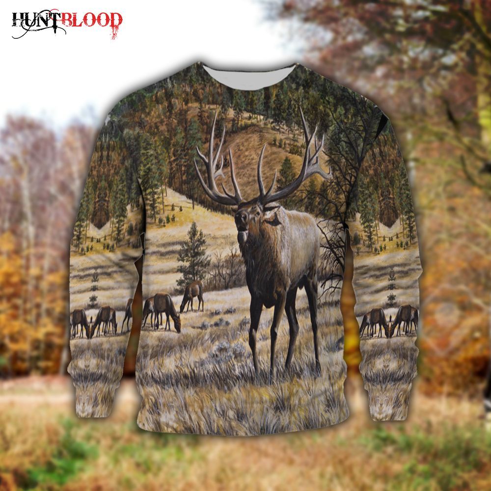 Elk Hunting Highland Lht Ntnw Ugly Christmas Sweater- Best Christmas Gifts 2023