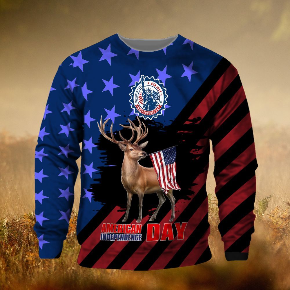 Elk Hunting Independence Day Lht Nvq Sweatshirt – Best Christmas Gifts 2023