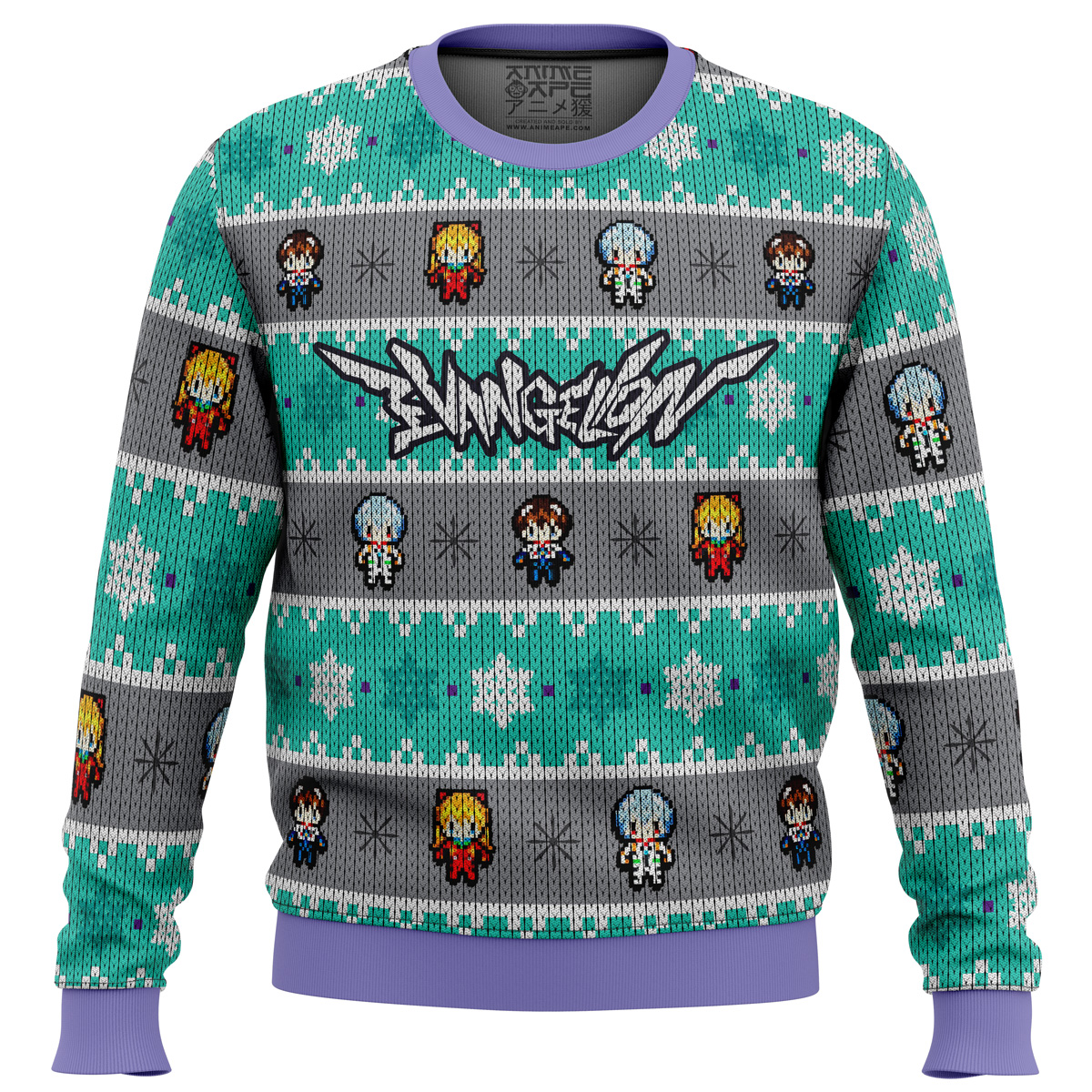 Evangelion Units Neon Genesis Evangelion Ugly Christmas Sweater- Best Christmas Gifts 2023