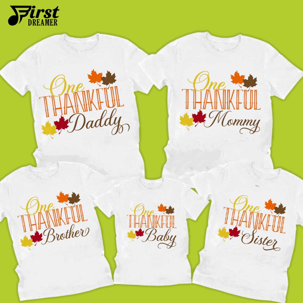 Family Thanksgiving Shirts One Thankful Family Matching