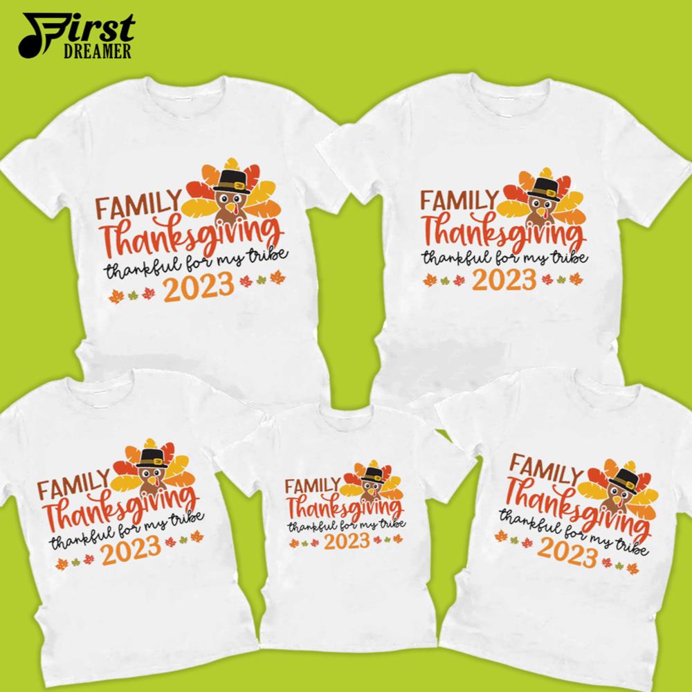 Family Thanksgiving Shirts Thankful For My Tribe 2023