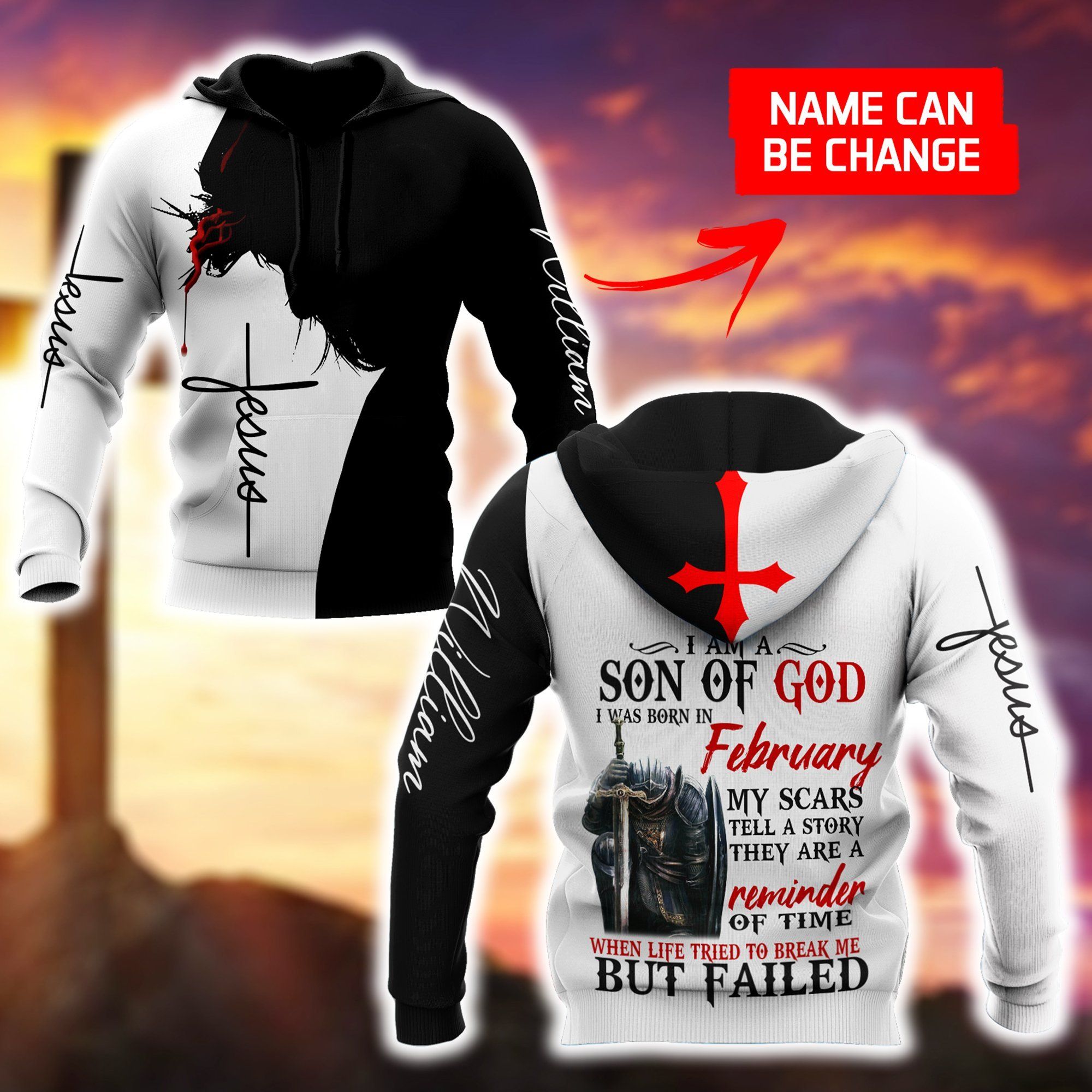 February Man I Am A Child Of God I Was Born In February 3D Hoodie