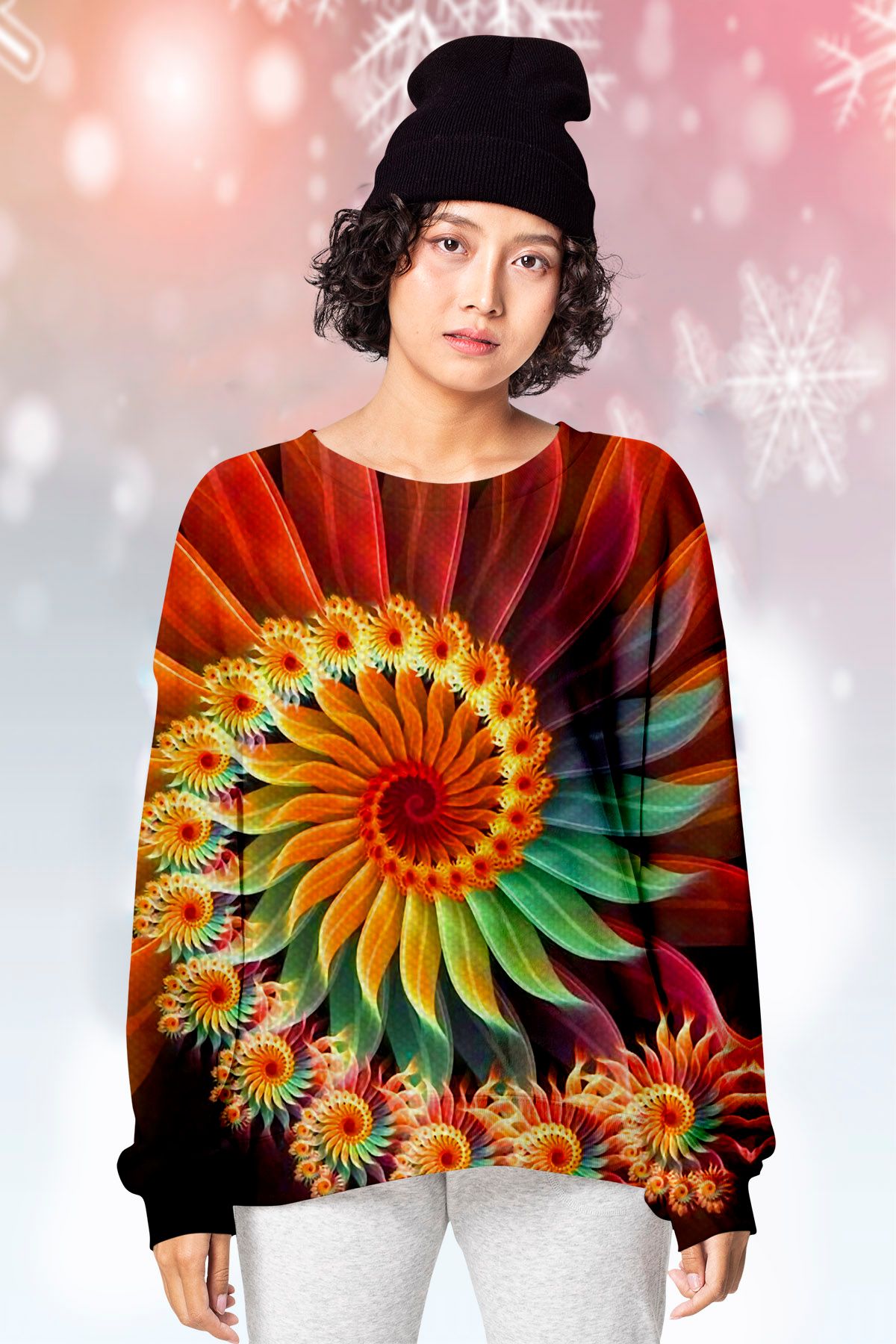 Fibonacci Spiral Art Fractal KVH Ugly Christmas Sweater- Best Christmas Gifts 2023