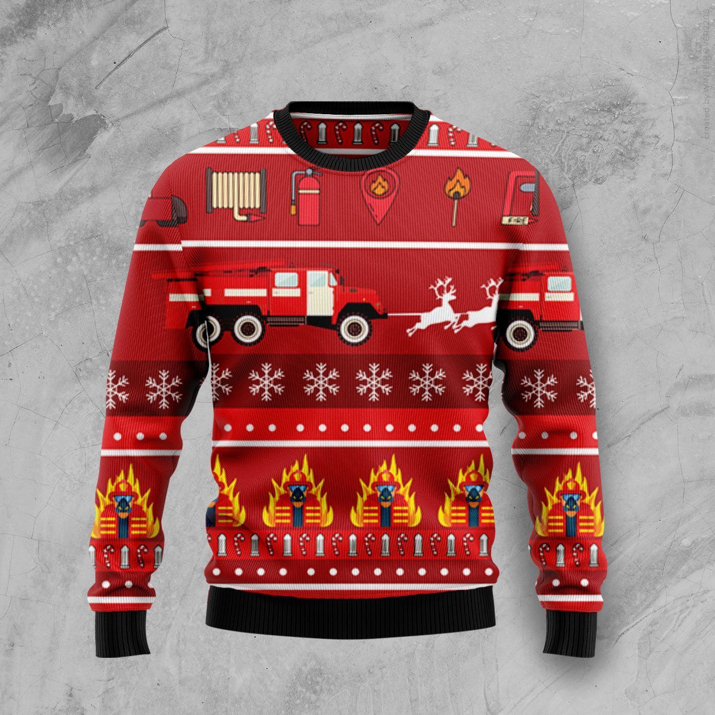 Firefighter Christmas Ugly Christmas Sweater- Best Christmas Gifts 2023