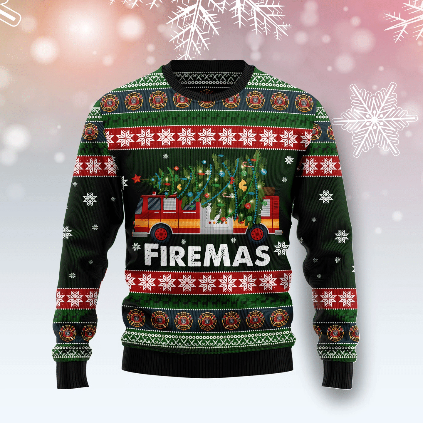 Firefighter Firemas Christmas Ugly Christmas Sweater- Best Christmas Gifts 2023