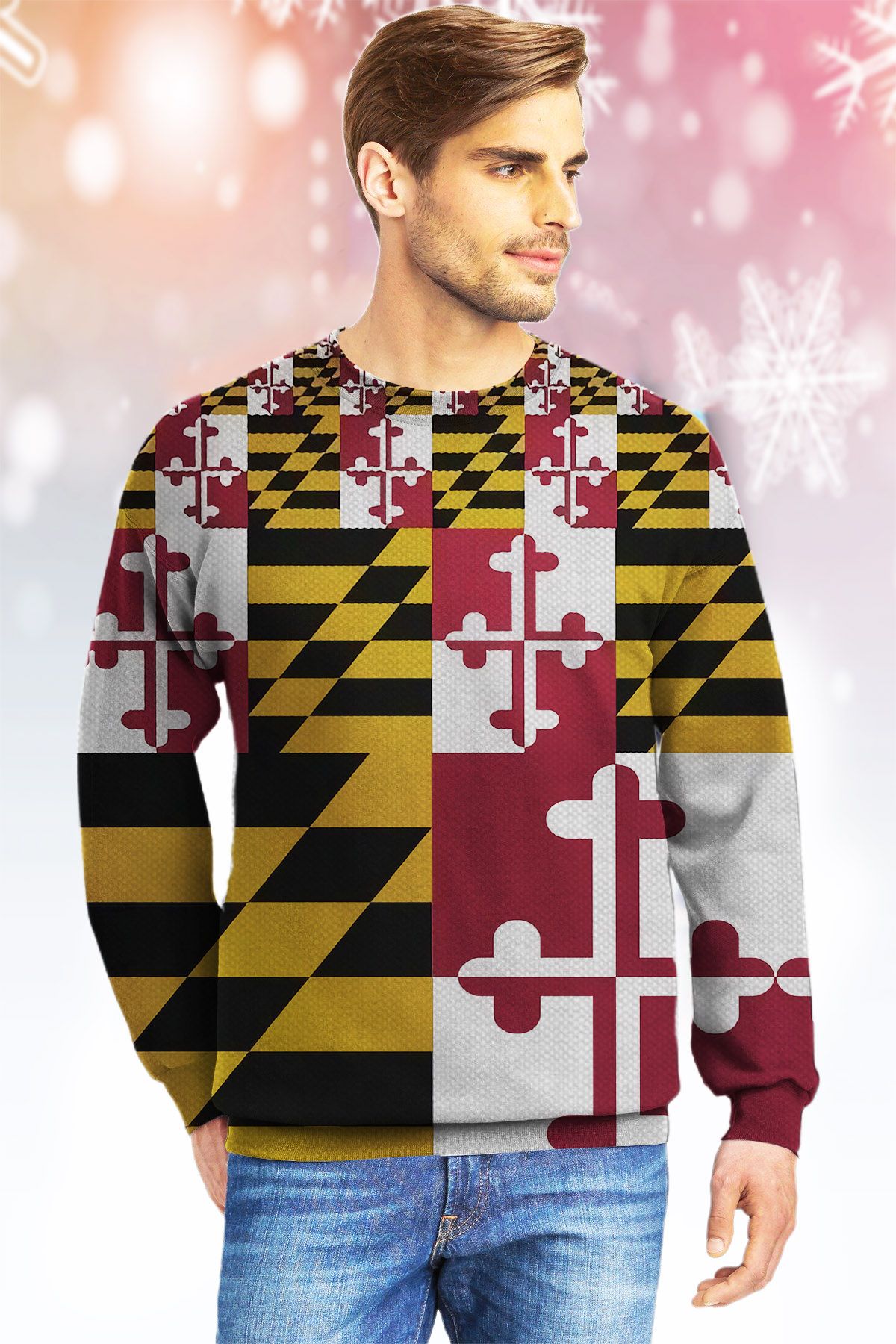 Flag Of Maryland LTTLJ Ugly Christmas Sweater- Best Christmas Gifts 2023