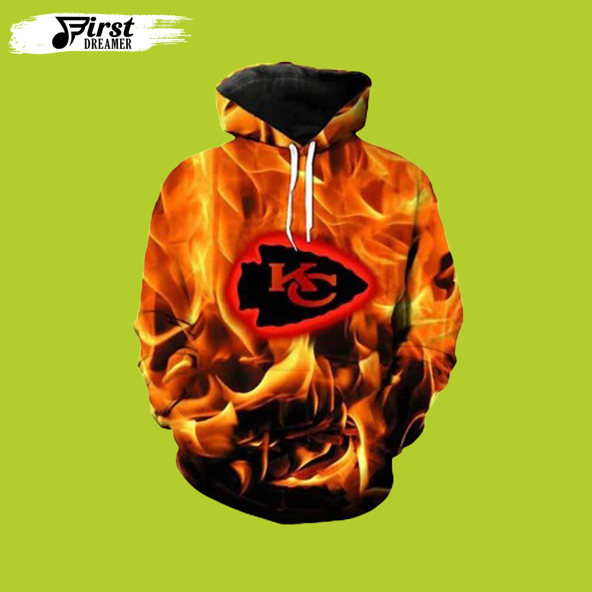 FlameSweatshirt Kansas City Chiefs Hoodie 3D