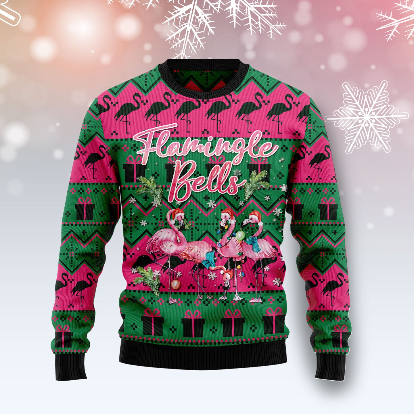 Flamingle Bells T1711 Ugly Christmas Sweater- Best Christmas Gifts 2023